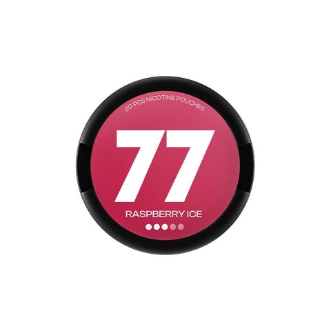 77 Raspberry Ice Strong Nicotine Pouches - Slim Format