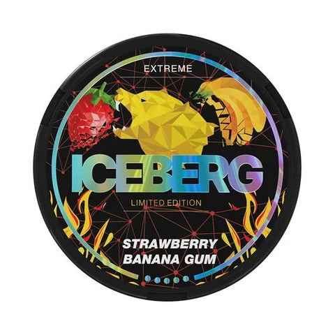ICEBERG Extreme - Strawberry Banana Gum (91mg) - Extra Strong SLIM Nicotine Pouches | Buy Online UK